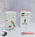 3 Pin/UK Plug Universal+2USB 2 Way Multi Adapter MAX 13A 250V-2500W. 