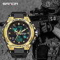 Sanda Men's Watches Sports Military 50M Waterproof Digital Wristwatch for Male Clock Stopwatch Relogio Masculino 739.