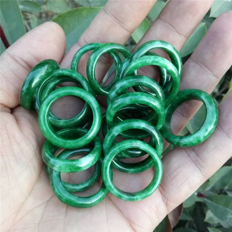 Unique Fashion Trendy Wholesale Jewelry Green Jade Natural Stone