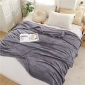 Winter Flannel Blankets For Beds Soft Warm Fluffy Faux Mink Throw Solid Color Sofa Cover Bedspread Plaid Blankets.