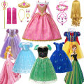 Dress Up Costume Party Wear Rapunzel Cinderella Elsa Anna Outfit Children's Frozen Color Play Princess Dress Disney Girls Sleeping Beauty Aurora Corner. 