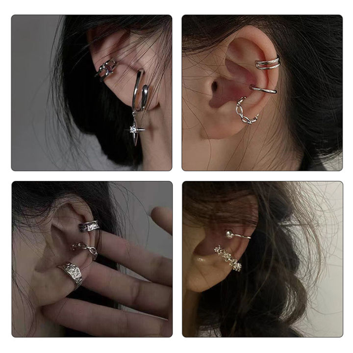 【Top Selling Item】 2/3Pcs Fashion Non-Piercing Ear Clips On Earrings For Women Girls Minimalism Cartilage Ear Cuff Cartilage Earrings-MOILY