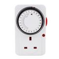 24-Hour Segmented Timer Switch-Energy-Saving Plug Timer Socket Kit-with Programmable Time Controller 3-Pin Plug UK Plug. 