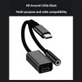 3in1 USB C to 3.5mm/Type-C/IOS Aux Audio Adapter Gray.