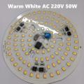 WARM WHITE Waterproof 112mm ROUND White 50W DIRECT AC 220V 50Watt LED Light Bulbs 96Pcs Warm White SMD LED Light Plate With MOV Integrated IC Driver. 