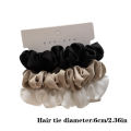 3Pc/set Silk Satin Scrunchies Simple Elegant Solid Color Small Intestine Hair Rope High Elastic Hairband French Hair Accessories Bayline.