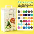Water Based Marker Set Colour Double Headed Sketching Drawing Graffiti Art Markers for Student School Supplies Stationery. 