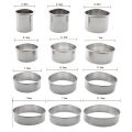 12PCS Stainless Steel Round Cake Mold Baking Mousse Ring Kitchen Tools Pizza Cooking Cookie Cutter DIY Cake Ring Tools. 