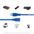 Hi Speed 15ft/5M USB 3.0 Extension Cable, A-Male to A-Female Data Cord 5Gbps M/F # Blue. 