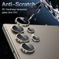 Camera Lens Protector for Samsung Galaxy S24 Ultra, 9H Tempered Glass Metal Individual Ring Cover, Easy Installation Tray, HD Clear, 1 Set (Titanium Grey,Titanium Black,Titanium Violet). 