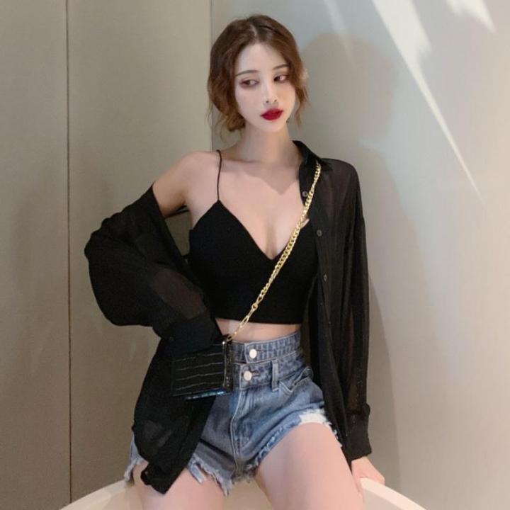 Chiffon%20Shirt%20Women's2023Spring%20and%20Summer%20New%20Loose%20Slimming%20Mid-Length%20Thin%20Sun%20Protection%20Shirt%20Korean%20Style%20Top%20-%20Image%205