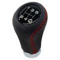 5 Speed Leather Stick Shift Knob Fit for Most Manual Vehicle, Black.