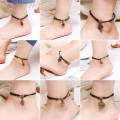 Trendy Black Rope Lucky Anklet for Girls - Anklet for Women Simple - Payel Nupur with Adjustable Bohemian Handmade Thread Knot Anklets for Girls Simple Stylish.