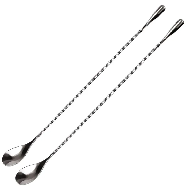 Mixing%20Spoon%20Stainless%20Steel%20Set%20of%202%20Professional%20Cocktail%20Bar%20Tool%20(12%20Inches)%20Japanese%20Style%20Teardrop%20End%20Design%20-%20Image%202