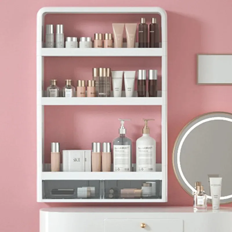 Toiletry Rack 4 Layer Kitchen , Bathroom ,Wall Mounted Shelf Multifunctional ...