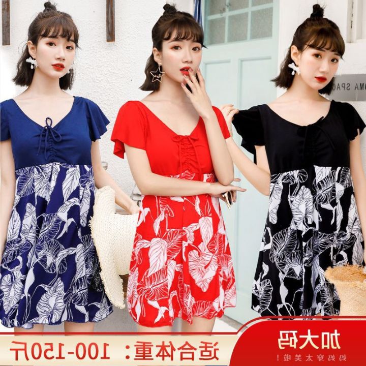 Swimsuit%20ladies%20plus%20size%20conservative%20one-piece%20skirt%20style%20middle-aged%20mom%20covering%20flesh%20thin%20flat%20corner%20beach%20vacation%20slightly%20chubby%20swimsuit%20-%20Image%204