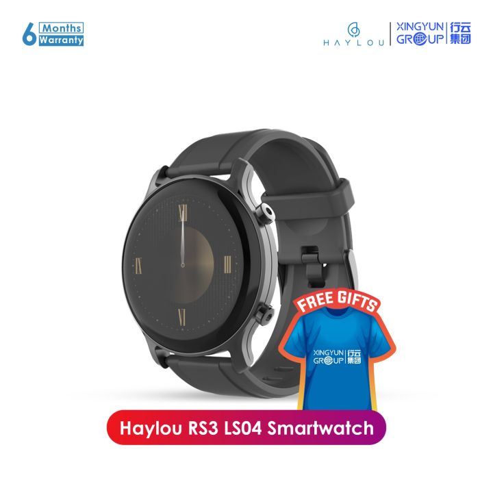 Haylou RS3 LS04 Smart Watch Fashion 1.2 inch AMOLED Screen 14 Sports Modes Smartwatch 5ATM waterproof heart rate/Oxygen saturation monitoring 390*390 resolution For Boys Girls Global Version