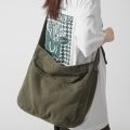 Women Casual Canvas School Crossbody Bags For Student Female Solid Color Large Capacity Tote Bag Trendy Cool Men Shoulder Bag.