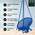 Premium Cotton Macrame Swing Chair, Durable Indoor/Outdoor Hammock Seat, 120kg Capacity, New for Indoor & Outdoor Use. 