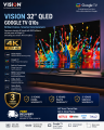 VISION 32" QLED Google TV Q10s | Smart Android 14 HD Ready TV with Free Delivery. 