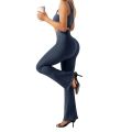 Flared Leggings Ribbed Crossover V Waist Women's Yoga Pants Control Tummy High Waist Wide Leg Pants Casual Flare Pants Female. 