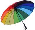 Super Strong 16 Ribs Rainbow Umbrella Rain Colorful Long Umbrella Men Women – Multi color.