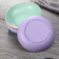 Multifunctional Wheat Straw Plates Round Dinner Dish Microwave Safe Snack Fruit Dish Desktop Garbage Kitchen Supplies.