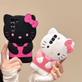 Hello Kitty Cartoon 3D Bow Phone Case For Samsung Galaxy S24 Ultra S23 Plus S22 S21 S20 FE Y2K Anti Fall Soft Silicone Cover.