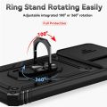 For Xiaomi Redmi 13C Case Slide Lens Protect Shockproof Armor Phone Cases For Xiaomi Redmi 13C 13 C Redmi13C Ring Holder Cover. 