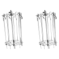 JAERBEE 2X 304 Stainless Steel Rotating Grill Skewers BBQ Grill Cage Air Fryer Lamb Skewers Grill Electric Oven Accessories,25cm. 