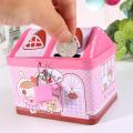 Money Boxes Metal House Shape Piggy Bank Coin Safe Storage Box.