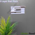 Wall Mounted 3 Layer Stair Rack, Punch Free Wall Hanging Showpiece Holder. Hand Made Craft Items Wall Shelf For Home. - Flower Vase. 