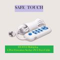 Safe Touch St-0034 Multiplug 4 Port Extension Socket 2Y/6 Foot Cable - Multi Plug - Expand Power Options Safe Touch St-0034 Multiplug. 