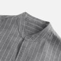 Pullover Style Men's Tops Soft Texture 3/4 Sleeve Printed Design Striped Shirt Breathable Fabric Loose Fit Sleeve Shirt for Wear Streetwear Males Casual Outing Fashion Statement.