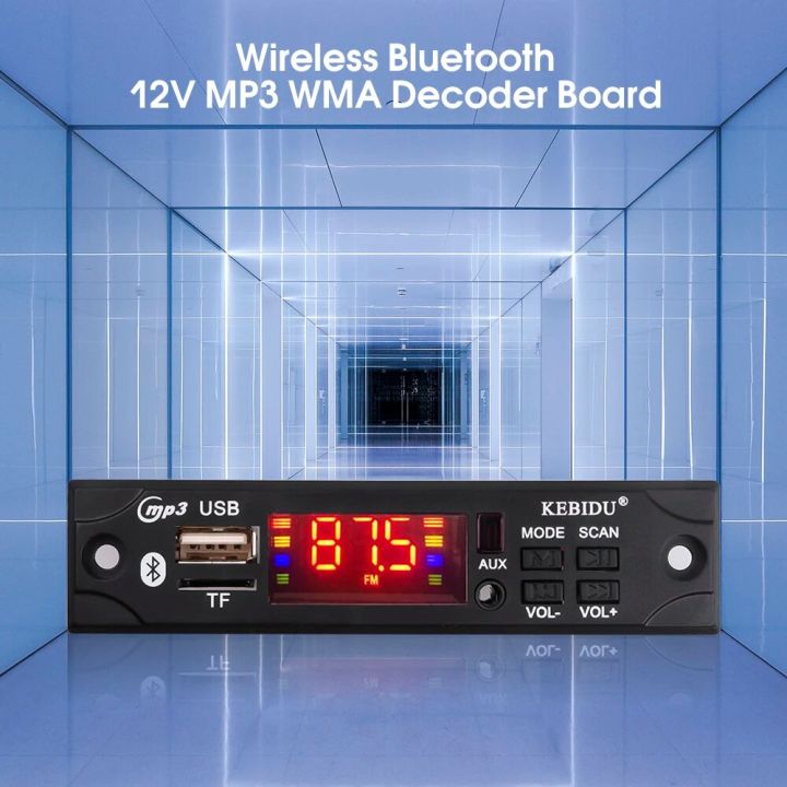 DC 6V 12V Bluetooth 5.0 MP3 Decoder Board Wireless Audio Module Car Music Player USB 3.5MM TF FM Car kit Audio amplifier board