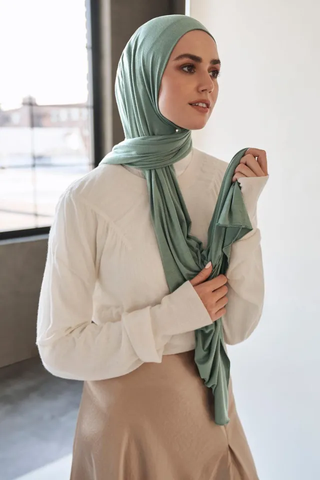 Ramadan Jersey Cotton Hijab Scarf for Muslim Women 60x170cm