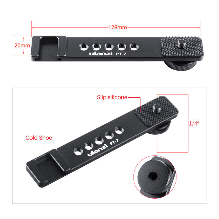 ULANZI PT-2 Ulanzi PT-2 Barre D'extension En Métal Pour Appareil Photo Reflex Numérique Et Smartphone, Accessoires De Microphone Léger