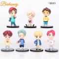 7Pcs/Set BTS TinyTAN Mini Figure Bangtan Boys Groups BTS Anime Figurine Toy TOP Group A.R.M.Y Gift Idol Doll PVC Model Ornament Kpop Merchandise. 