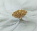Gold plated beautiful degain adjustable finger ring for women.