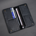 Zays Premium Genuine Leather Long Wallet for Men & Women | Elegant Design, Spacious Card & Mobile Slots | Durable Full-Grain Leather Chocolate.