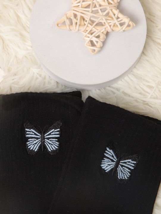 %EF%BC%88New%EF%BC%895%20Pair%20Of%20Multiccolor%20Ladie%20Butterfly%20Embroidered%20Tube%20tocking%20-%20Image%207