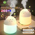Maytto Air Humidifier Diffuser Mini Portable Mist Sprayer USB Electric Air Humidifier 260ML Cool Water Mist Maker Desktop Humidifier with Colorful Night Light for Home Office Car.