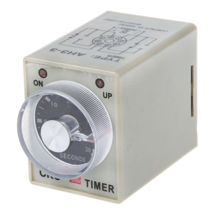 Time Relay timer Adjustable 30 seconds 8 pin AC 220V with base by Yasin Electric