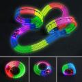Magic Tracks Toy for Kids- Amazing Racetrack - Bends, Flexes and Glows - 3D LED Lights - 220 pcs, Multicoloured.