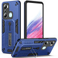 For Infinix Hot 20i x665e flexible case finger ring buckle shockproof hard pc silicone back cover with bracket.