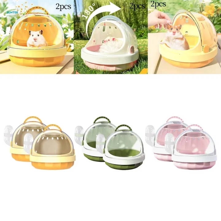 2x%20Hamster%20Carry%20Case%20Cage%20Small%20Animal%20Carry%20Case%20for%20Mice%20Squirrel%20Outdoor%20Yellow%20-%20Image%204