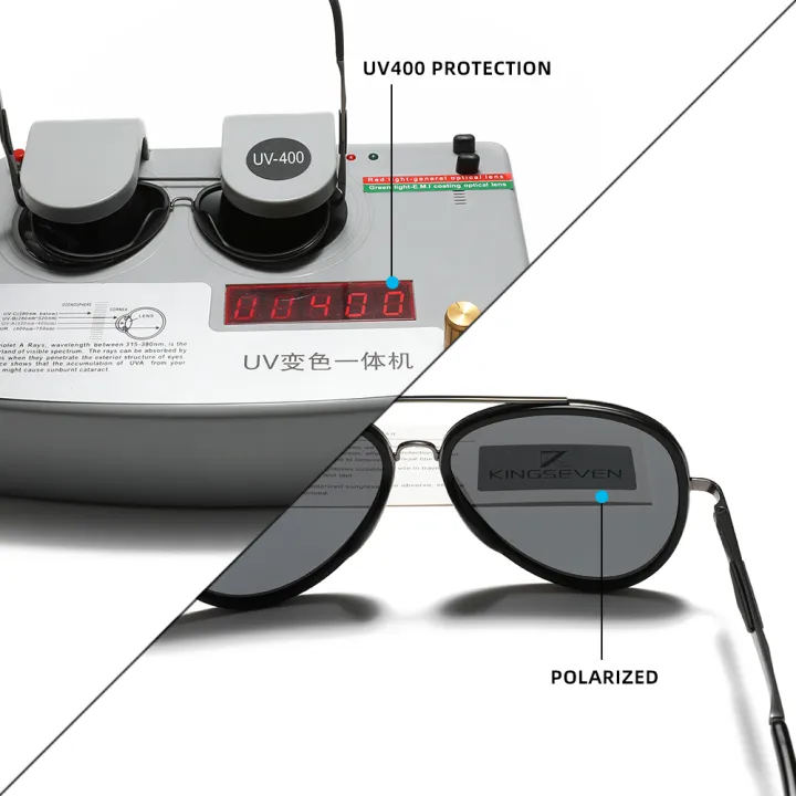 KINGSEVEN%202022%20Brand%20Classic%20Pilot%20Polarized%20Sunglasses%20Men's%20Driving%20Male%20Sun%20Glasses%20Eyewear%20UV%20Blocking%20Oculos%20N7936%20-%20Image%204