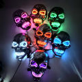 Classical Halloween Glowing LED Evil Skull Head Mask Light Up Horror Mask Costume Cosplay Costume Skeleton Mask Props. 