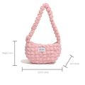 Hot Sale Plaid Quilted Shoulder Bag Pleated Bubbles Trendy Underarm Bag Casual Large Capacity Dumpling Bag Party.