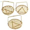 Woven Basket Multipurpose with Handle Bamboo Basket for Wedding Picnic Party S. 